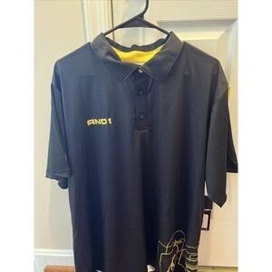 And1 Black and Yellow XL Men's Polo‎ Short Sleeve Shirt w/graphics